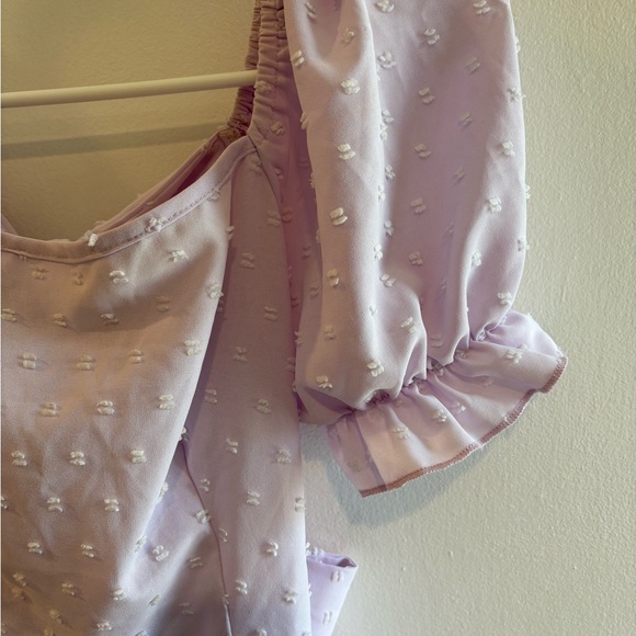 Lilac Puff Sleeve Tiered Dress - Picture 3 of 3